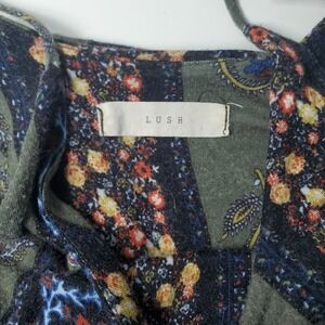 Lush XS Maxi Dress Green Floral Paisley Print Boho Revival‎ Prairie Cottagecore